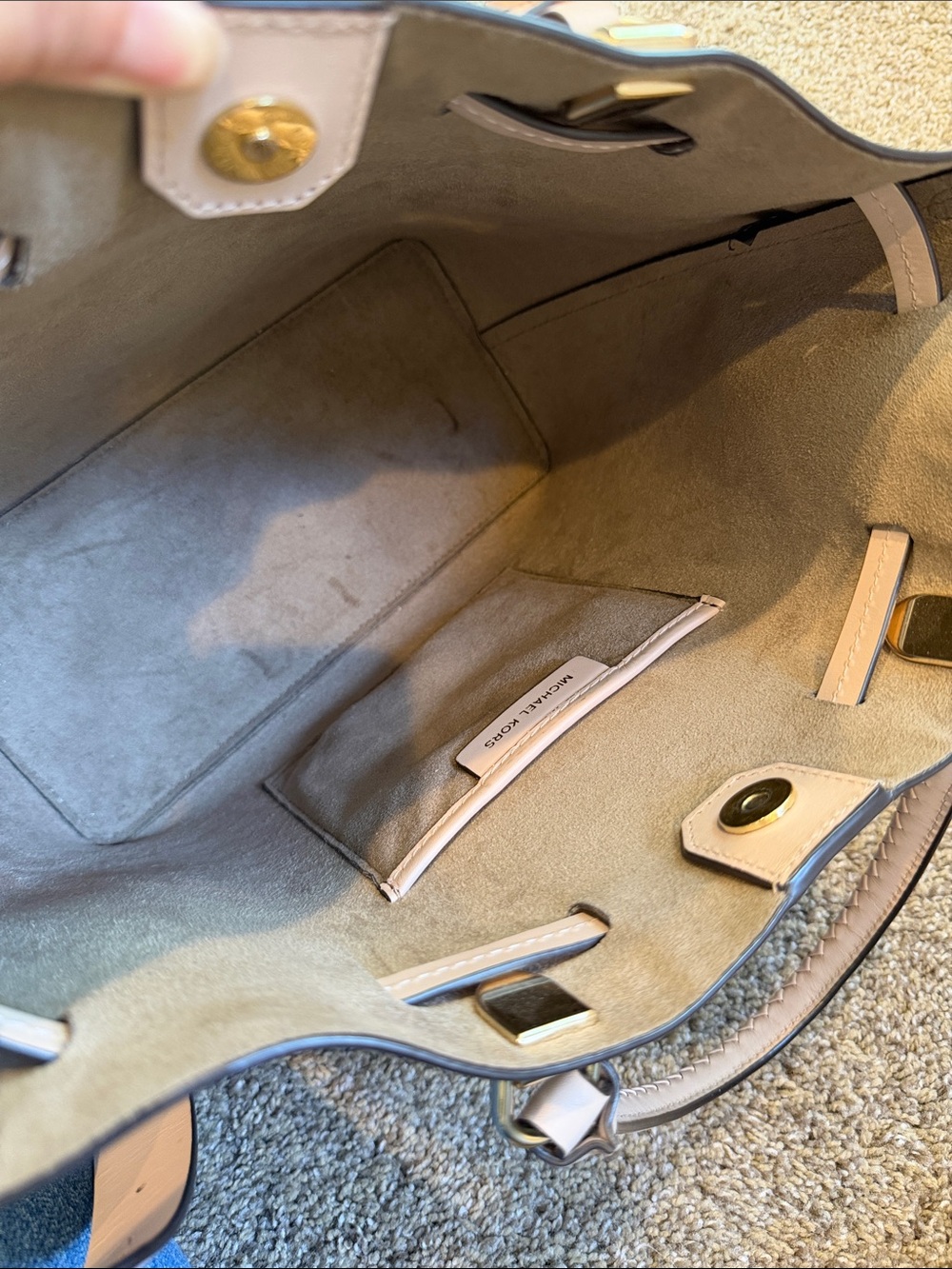 Michael Kors Pale Pink Leather Tote with Gold Hardware - Picture 5 of 5